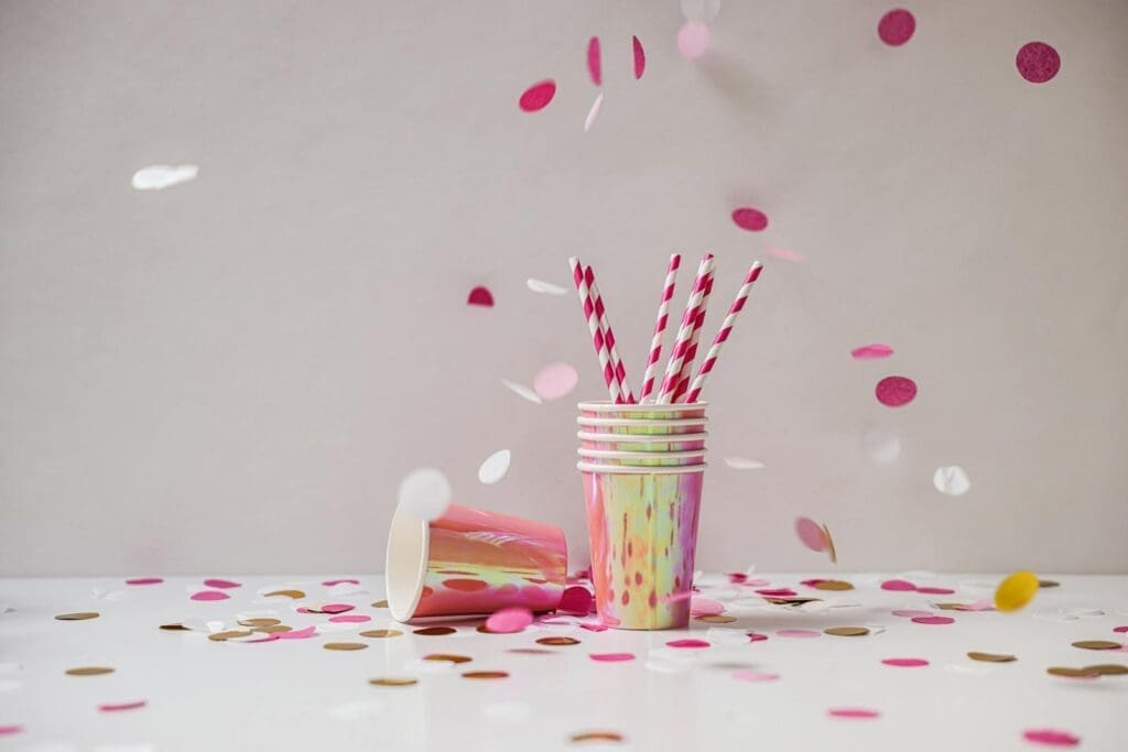 Falling Confetti in a Birthday party